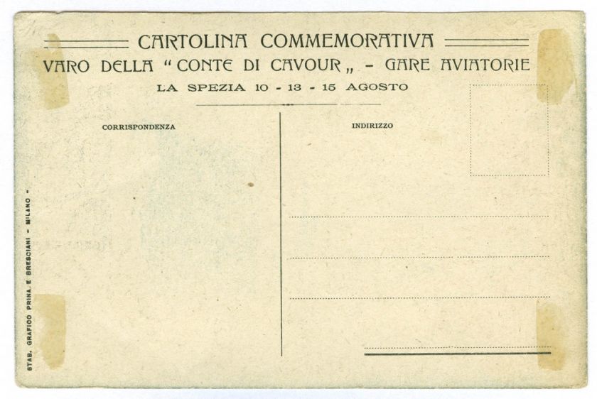 Pioneer Aviation Italy Riunione Aviatoria  La Spezia, 1911 card 