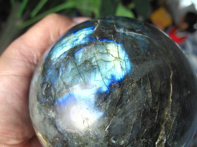 03lb AA+++ NATURAL Labradorite Crystal sphere ball Orb Gem Stone 