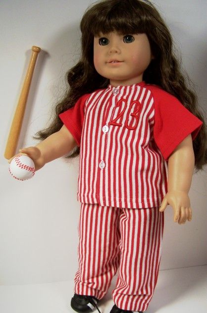 4pc Red Baseball OUTFIT Doll Clothes For AMERICAN GIRL♥  