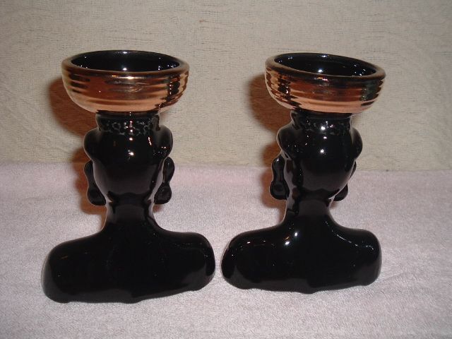 Pair Vintage Blackamoor African HeadVase Head Vase Nubian  