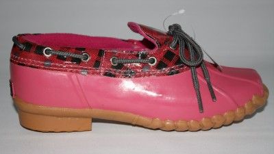Kids GIRLS Shoes NIB SPERRY Duckie Rain Shoe Boots NAVY or PINK Plaid 
