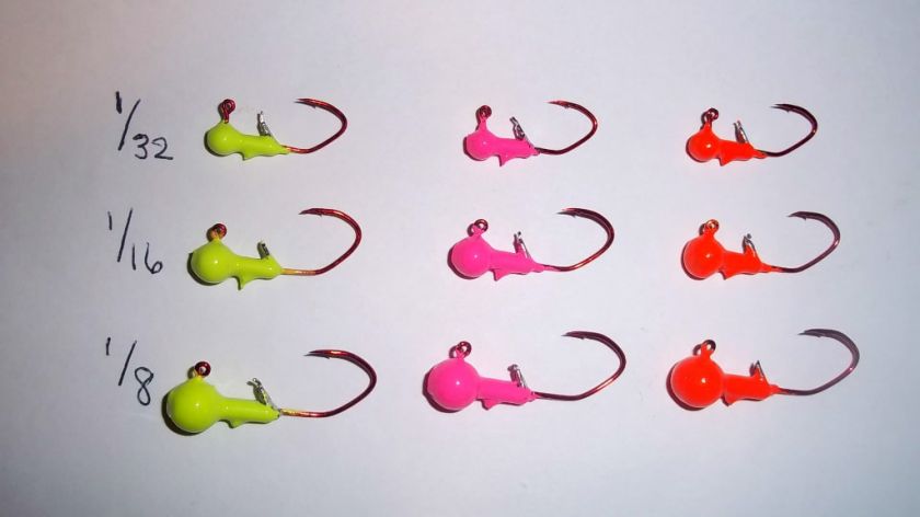 Red Sickle Hand Painted Crappie Bass Walleye Jig Head  