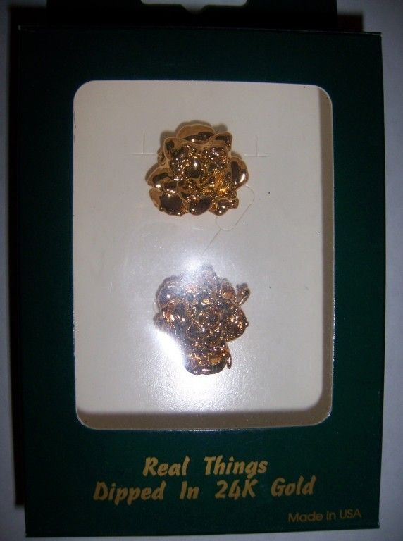 24 K GOLD REAL ROSE EARINGS LOVE JEWERLY VALENTINE  