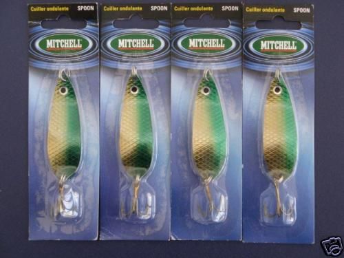 FISHING LURES 4 LOT units set Baits Triple Hook Fish Metal Spoon New 