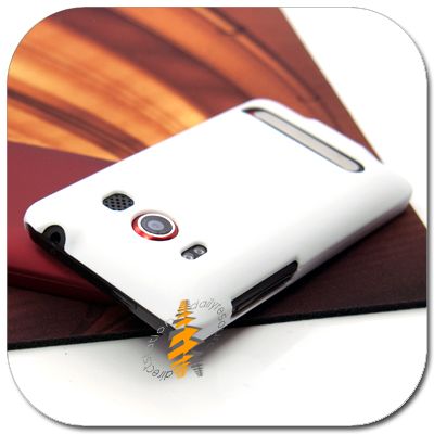 White Hard Rubber Skin Case Cover Sprint HTC EVO 4G  