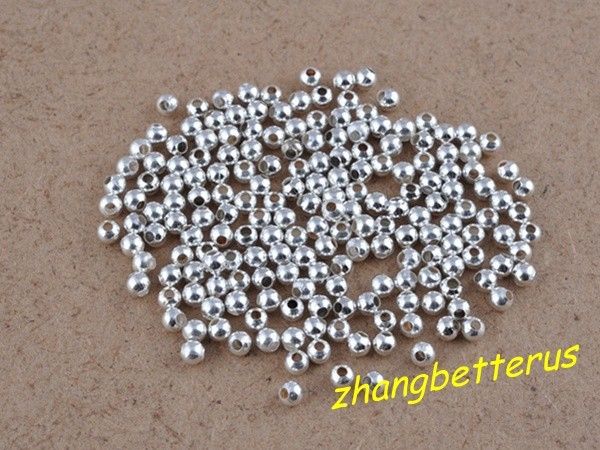 600 Pcs Silver Plated Round Spacer Loose Beads Charms Findings 3mm 