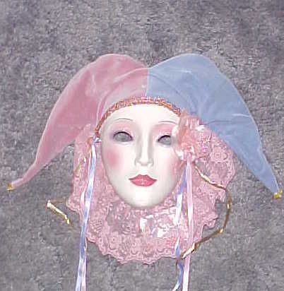 CLAY ART CERAMIC MASK ROMANTIC JESTER EXTREMELY RARE   