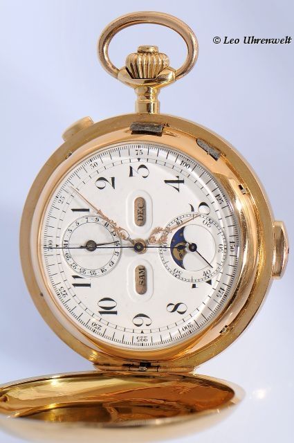   REPEATING WITH CHRONOGRAPH, FULL CALENDAR, MOON PHASE, 18K GOLD  